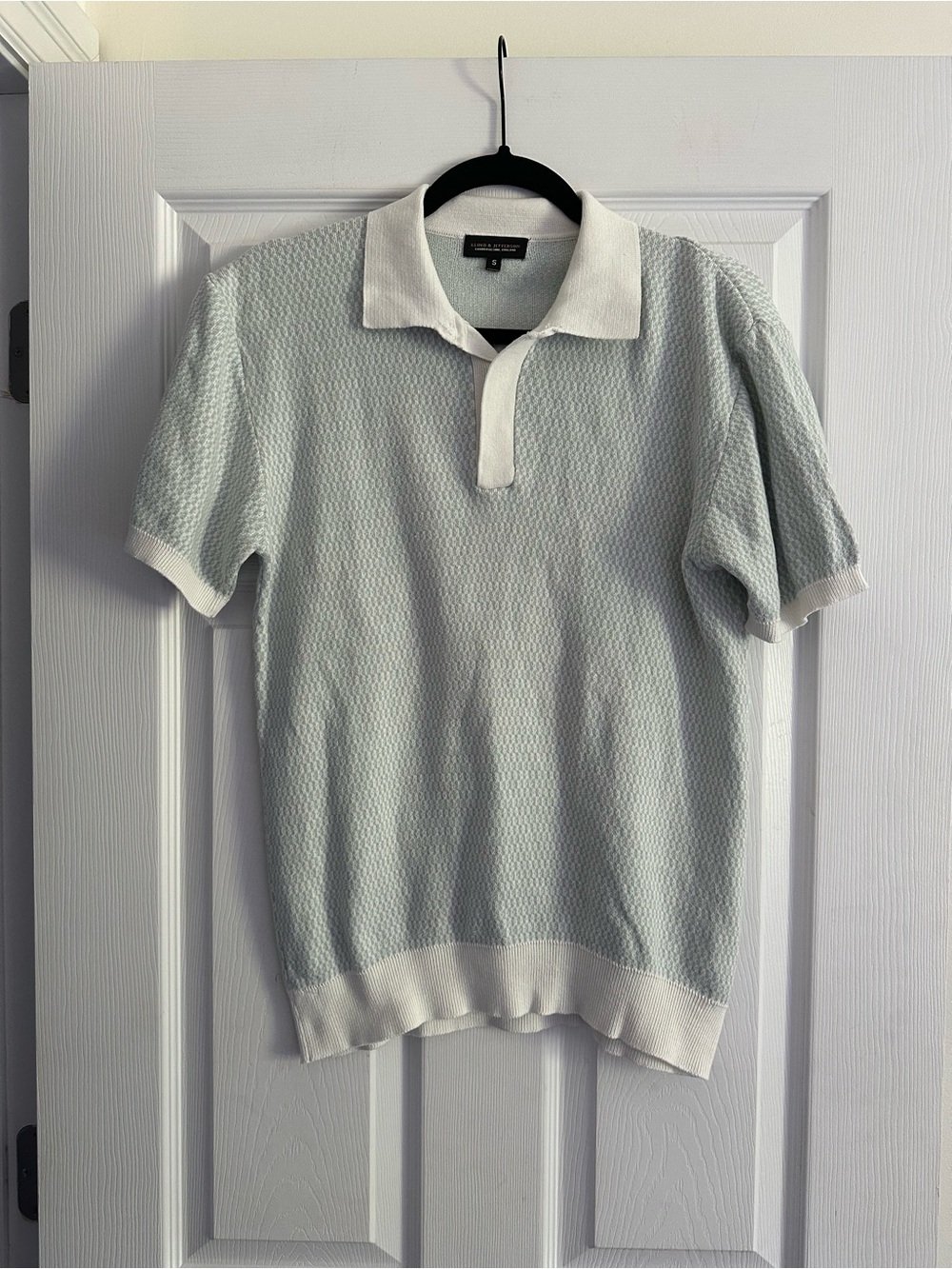 Size S Lloyd & Jefferson Men’s Vintage Retro Textured Knit Polo Shirt - Picture 3 of 7